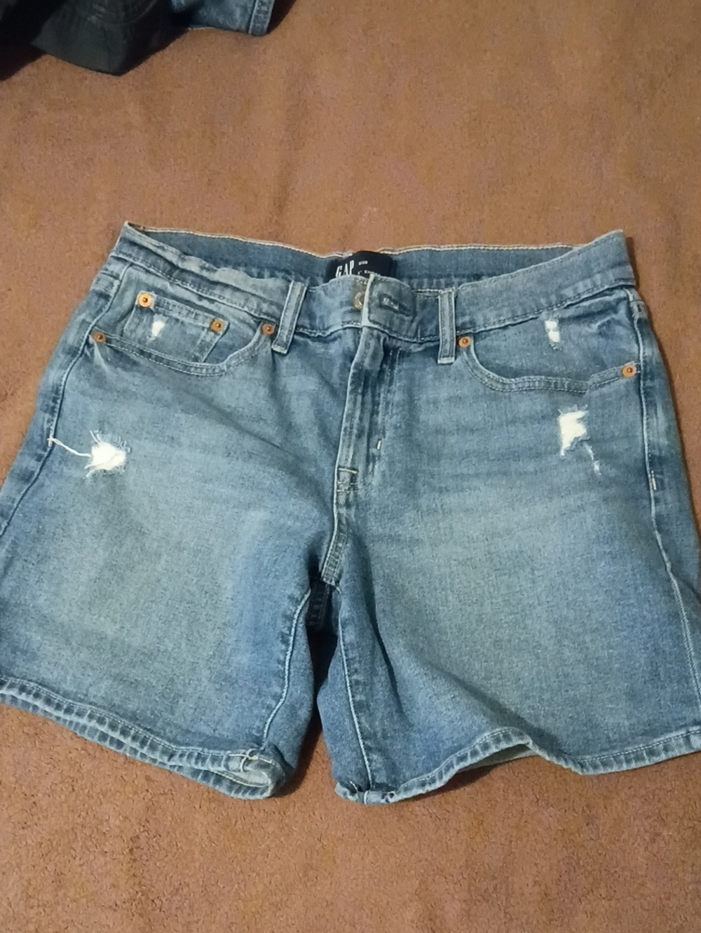 GAP Women's Medium Blue Distressed Denim Shorts